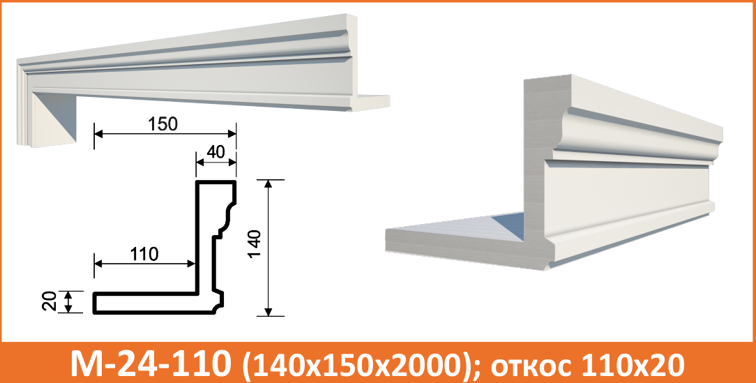 Молдинг с откосом - фасадный декор
