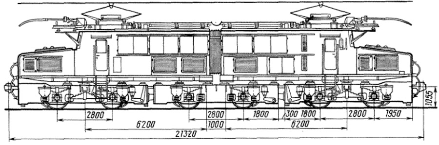 Промышленный электровоз ЕЛ21 чертеж КД