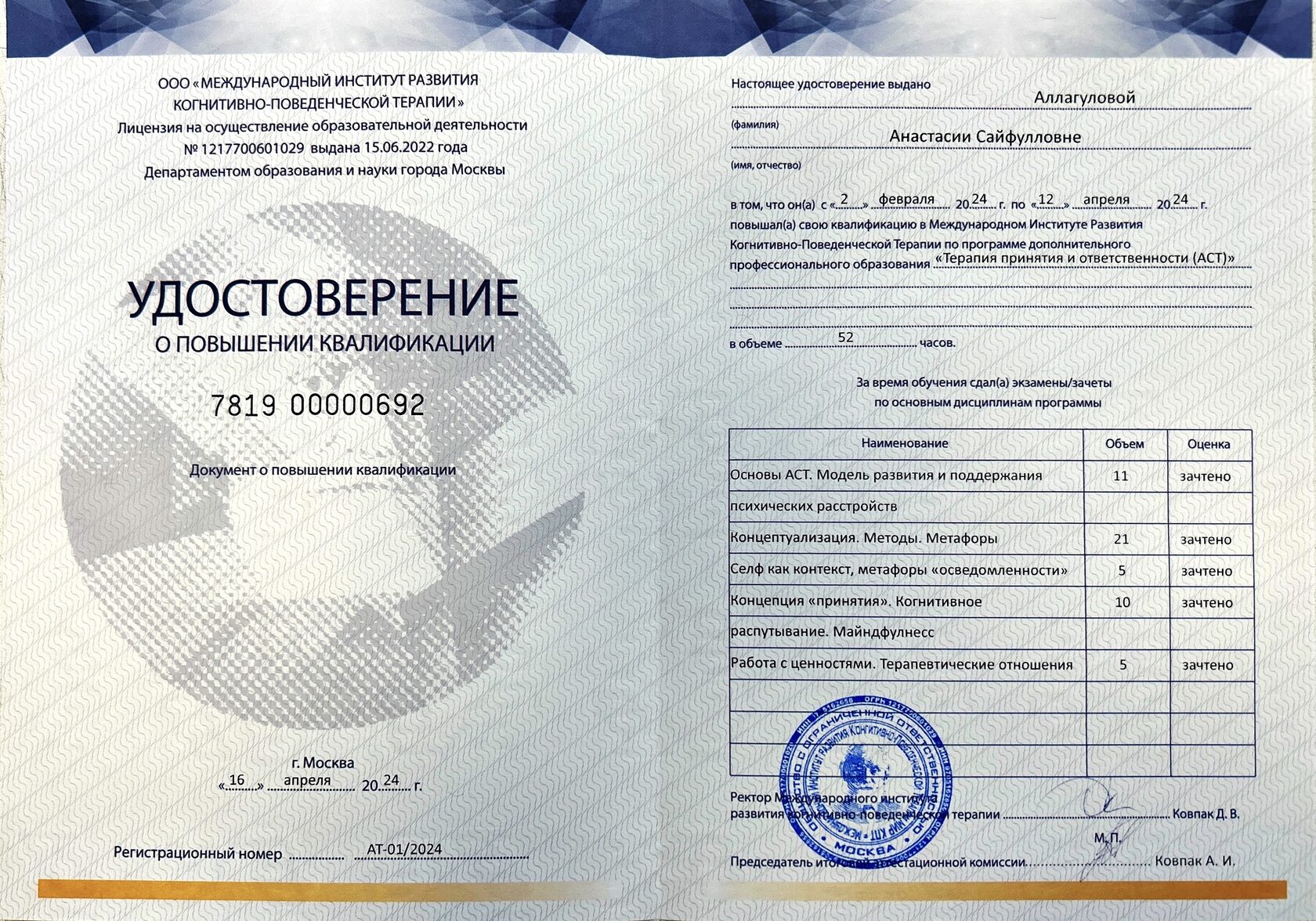 Терапия принятия и ответственности (АСТ)