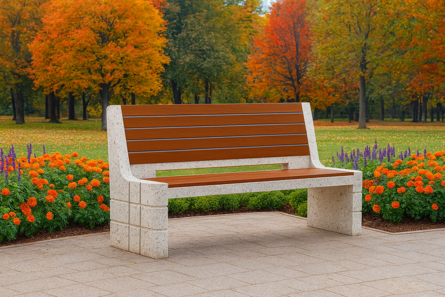 Скамейка  из композитного мрамора