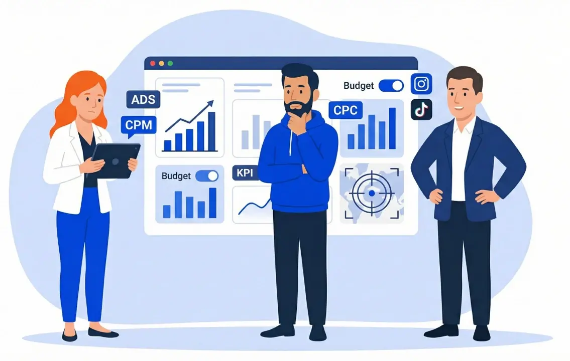 Маркетолог и рекламщик маркетингового агентства Метриум сравнивают стоимость рекламы