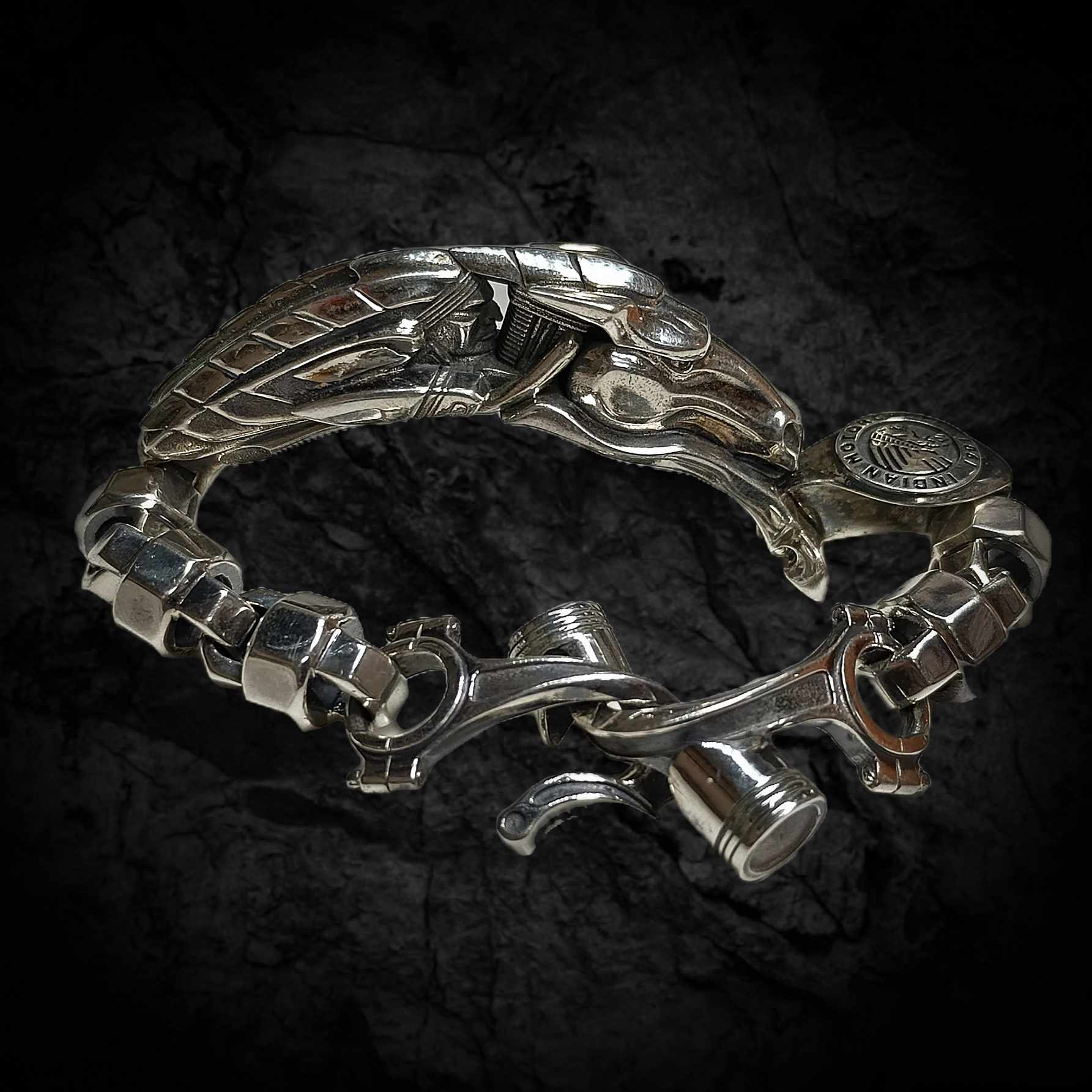 INDIAN, байкерский браслет, рокерский браслет, мото браслет