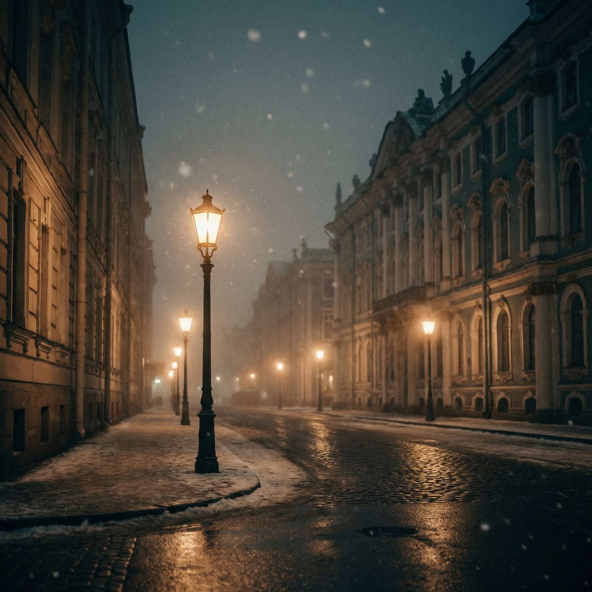 Вечерний Санкт-Петербург, тихая улица.