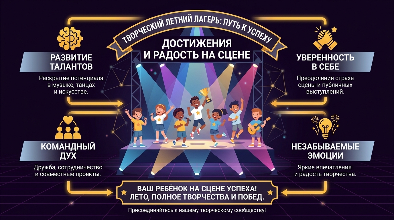 Дети на творческом мероприятии в летнем лагере Applause