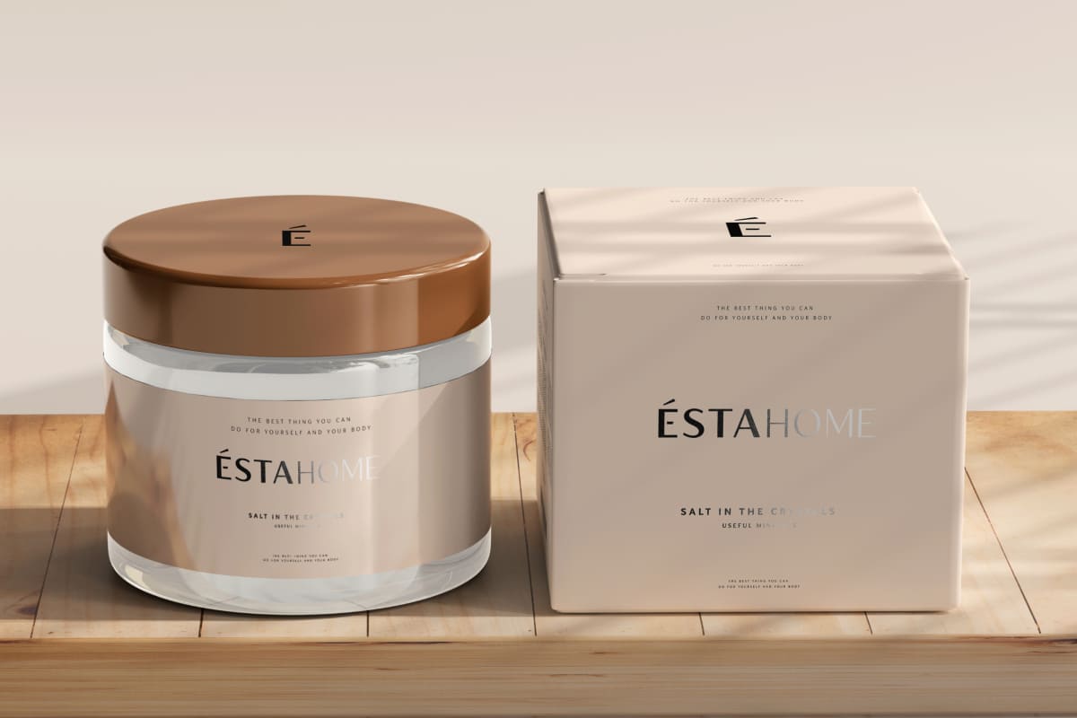 Брендинг косметического бренда Estahome: логотип, упаковка, оформление соцсетей