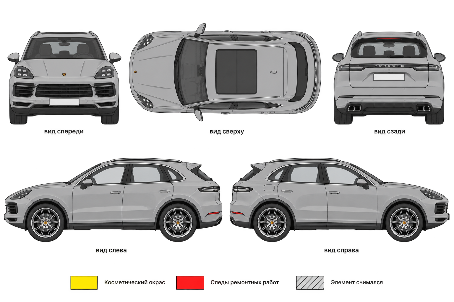 Карта ЛКП Porsche Cayenne