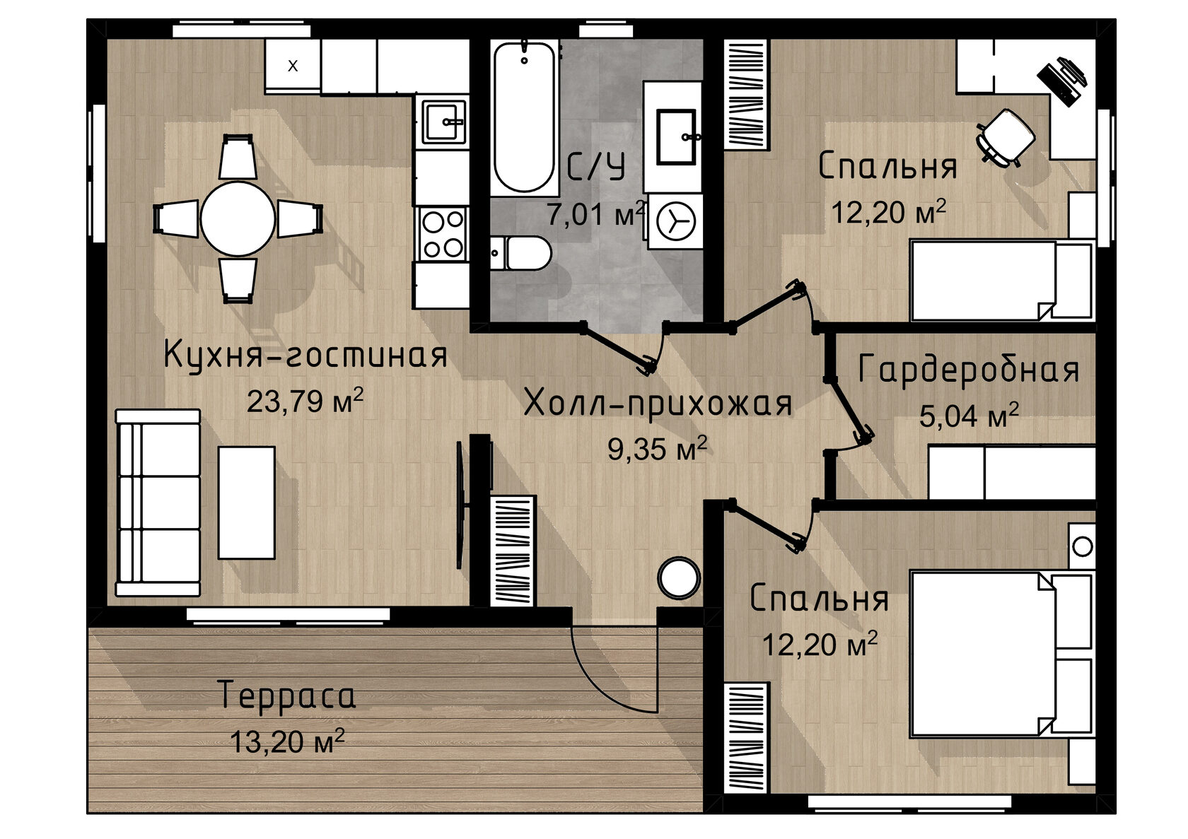 Планировка дома Вилла 70
