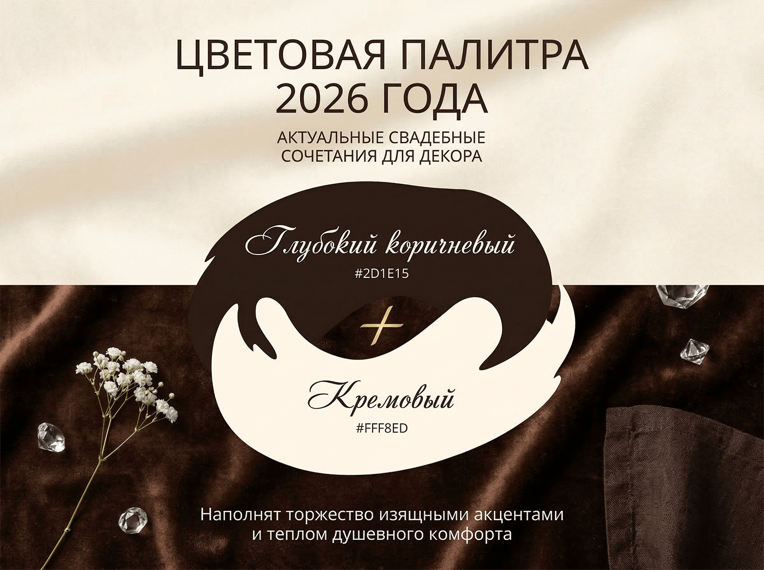 Цветовая палитра 2026 года. Коричневый + кремовый