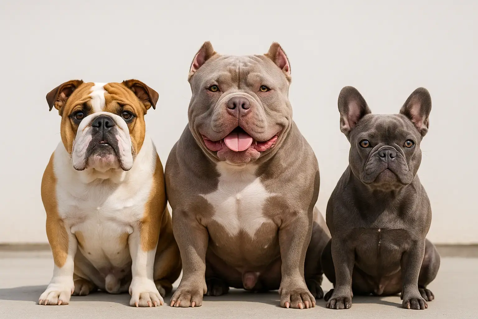 Американский булли, французский и английский бульдог разница