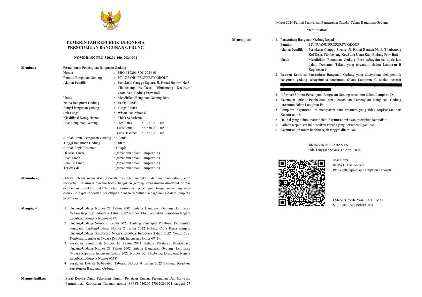 PBG of Ecoverse Bali