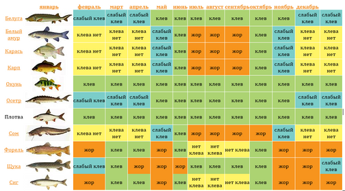 Календарь рыбака волга