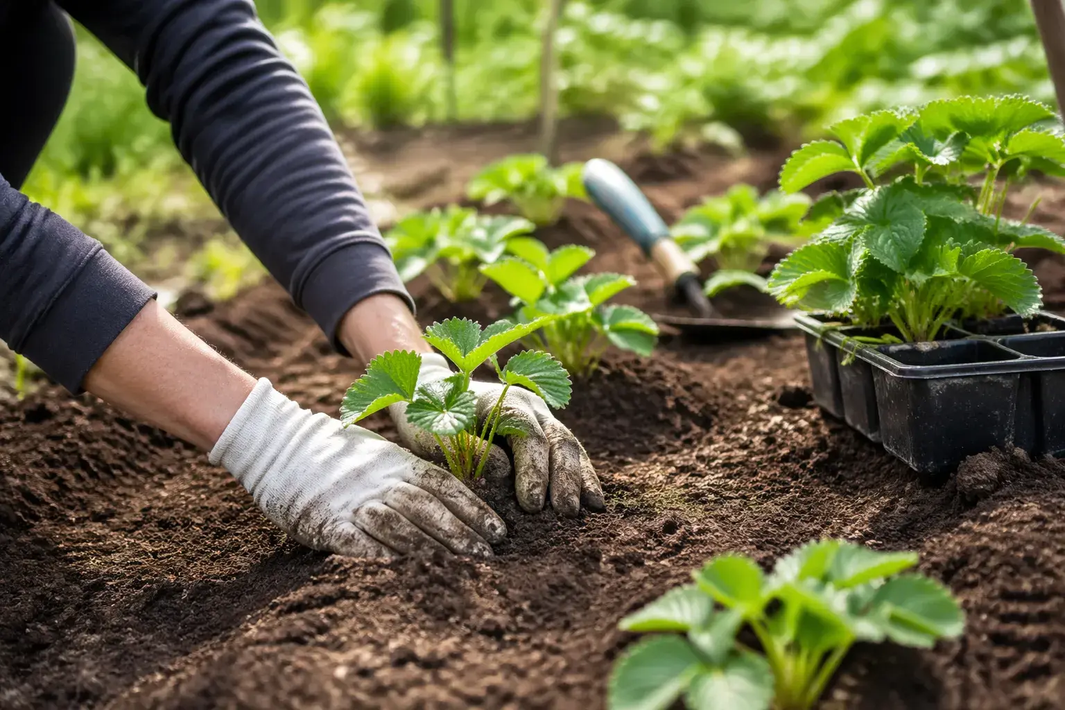 Посадка клубники весной
