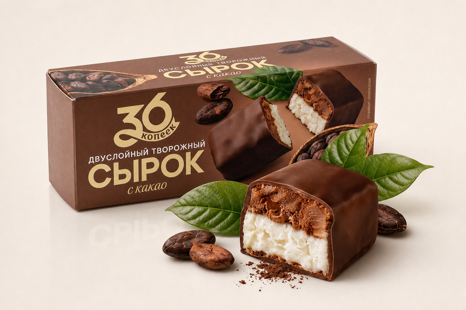 Двухслойный сырок с какао