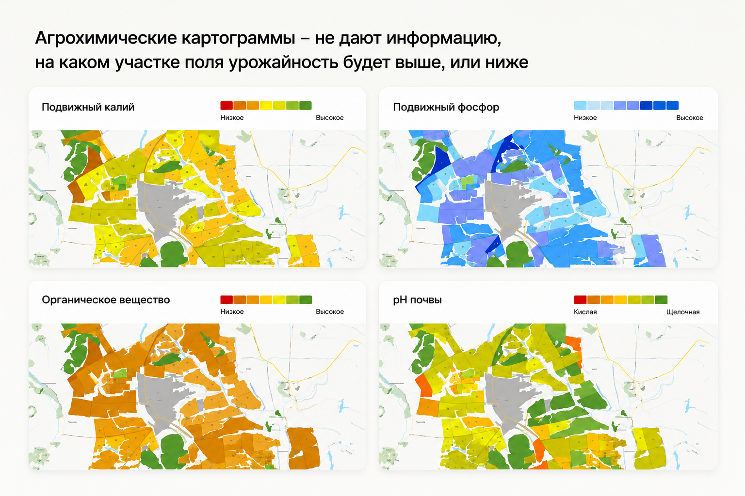 Визуализация неоднородности поля по зонам урожайности