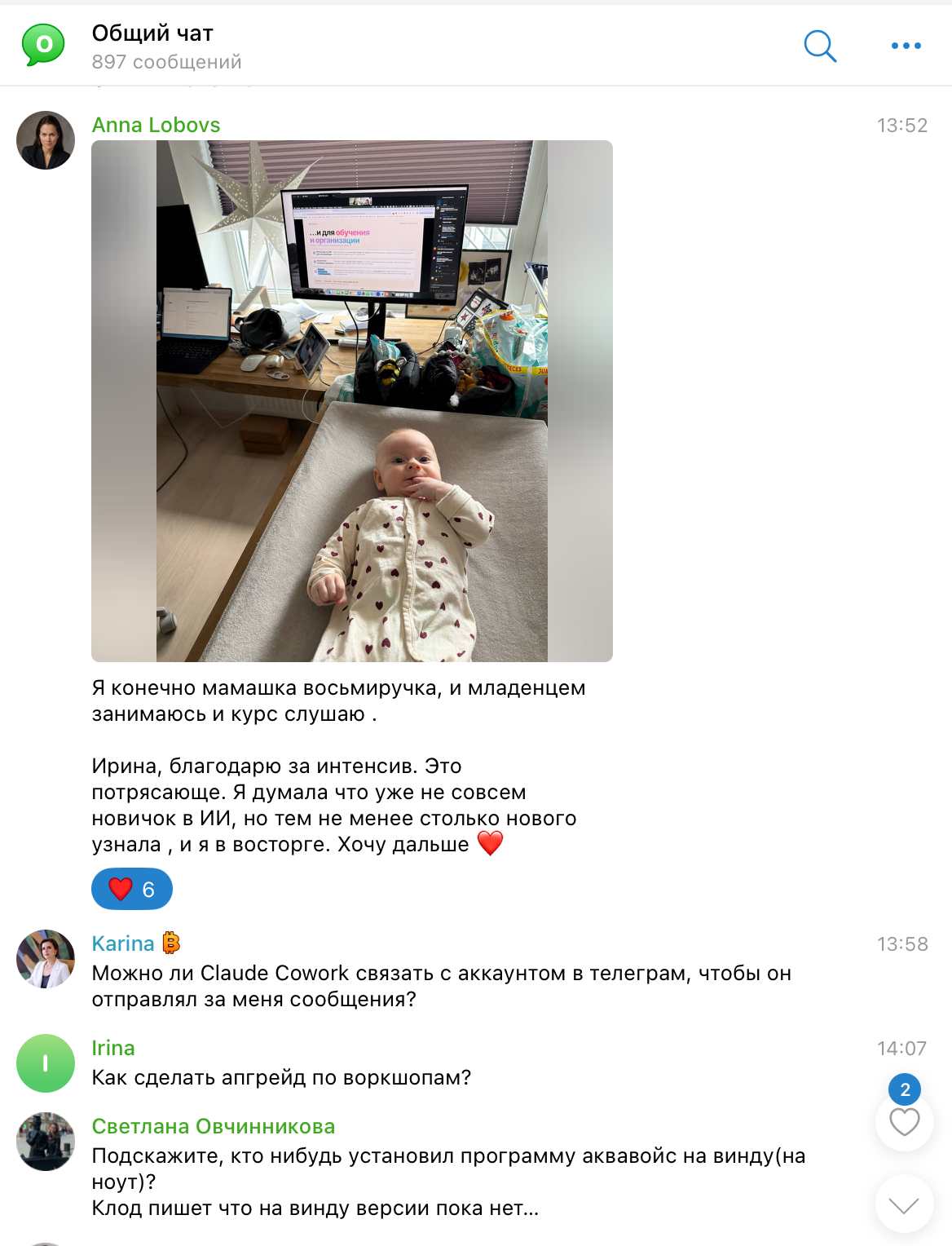 Скрин из чата поддержки