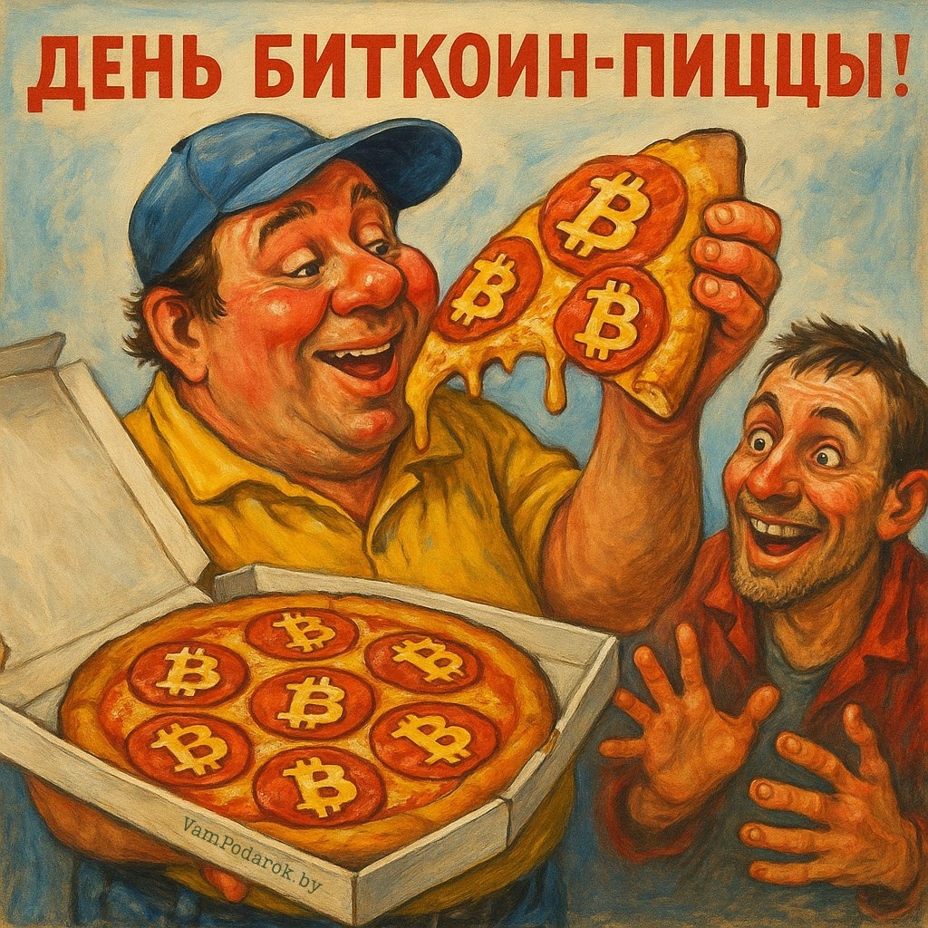 22 мая - День биткоин-пиццы - открытка