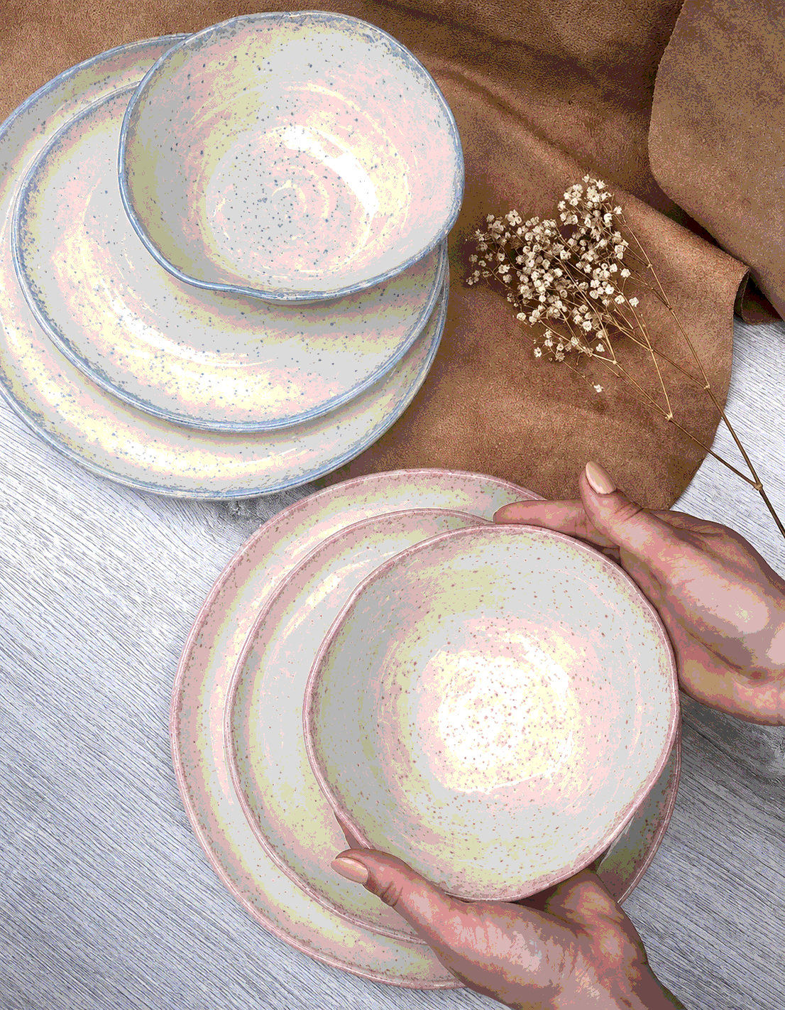 handmade pottery piece for a pottery gender reveal 