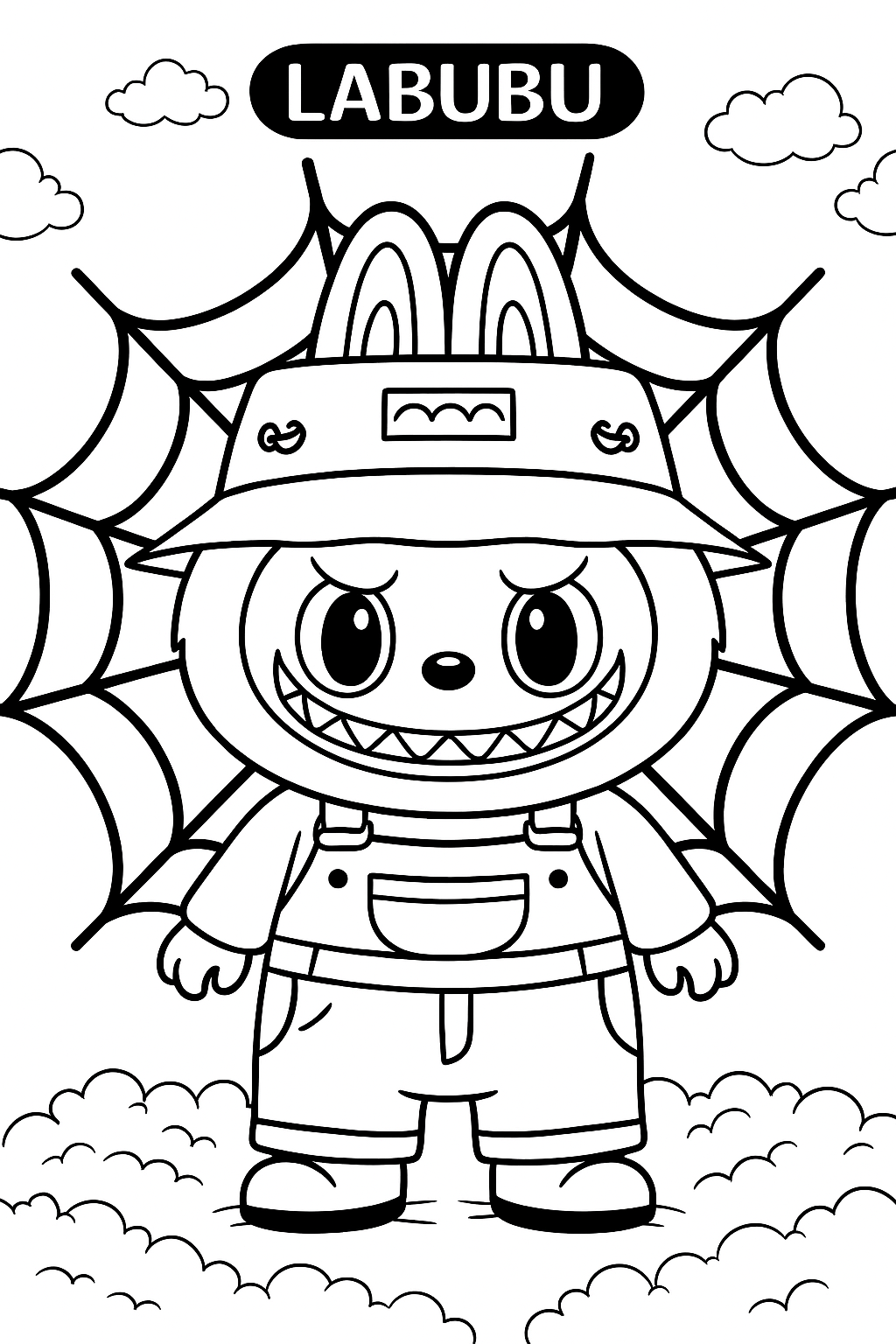 лабубу монстр раскраска для детей скачать бесплатно красивые милые раскраски Labubu 