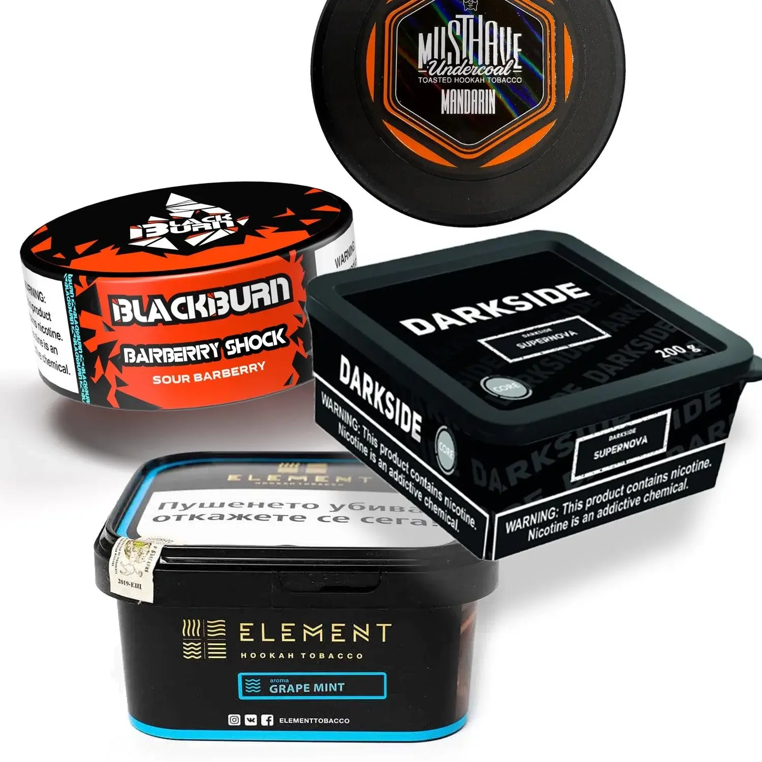 Buy Darkside, Blackburn, Musthave and Element shisha tobacco Russia in Portugal at the best price