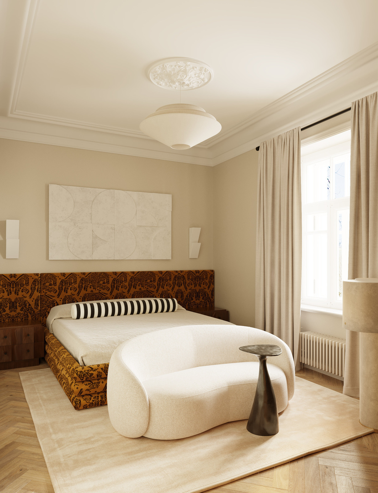 Бра Atelier Areti текстиль Dedar в интерьере дизайнера Екатерины Фёдоровой