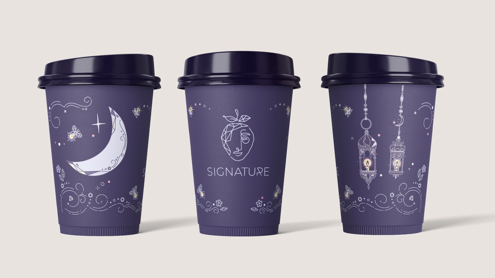 Дизайн стаканчиков в арабском стиле для кофейни Signature