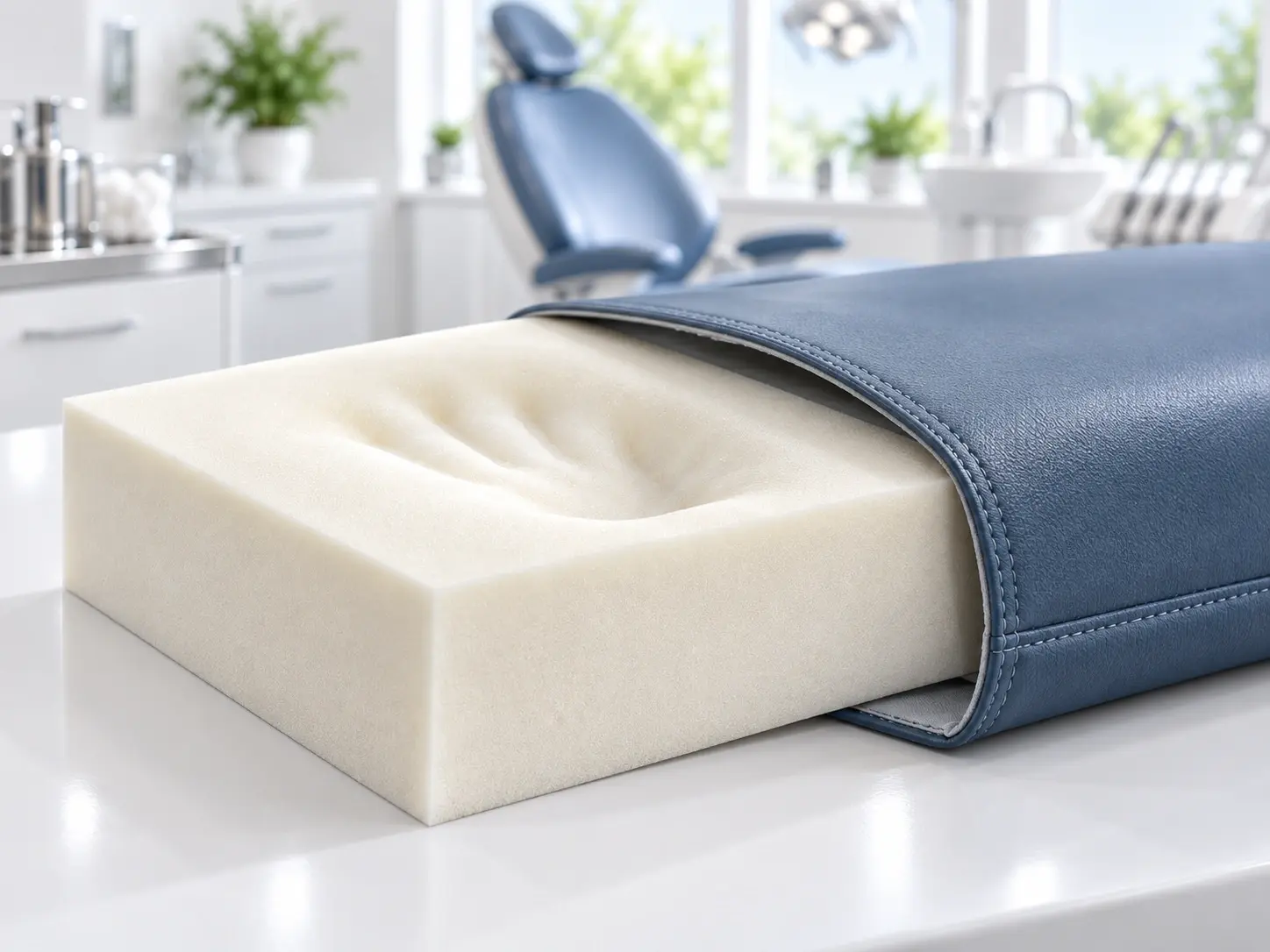 Memory Foam внутри покрытия стоматологического матраса Topper Med