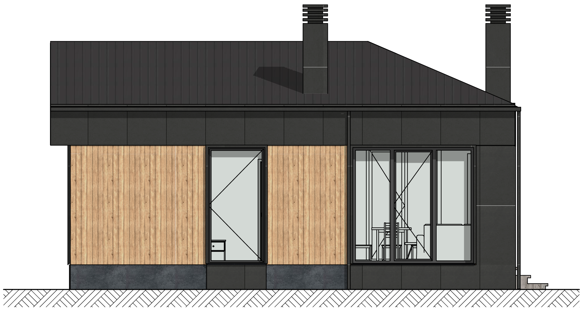 Проект дома "Компакт+" для наглядного представления и визуализации данного варианта дома сбоку