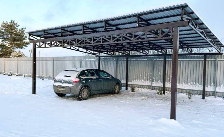 двускатный навес