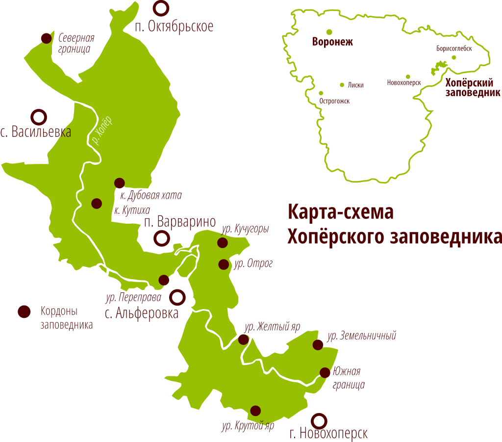 Карта оопт воронежской области