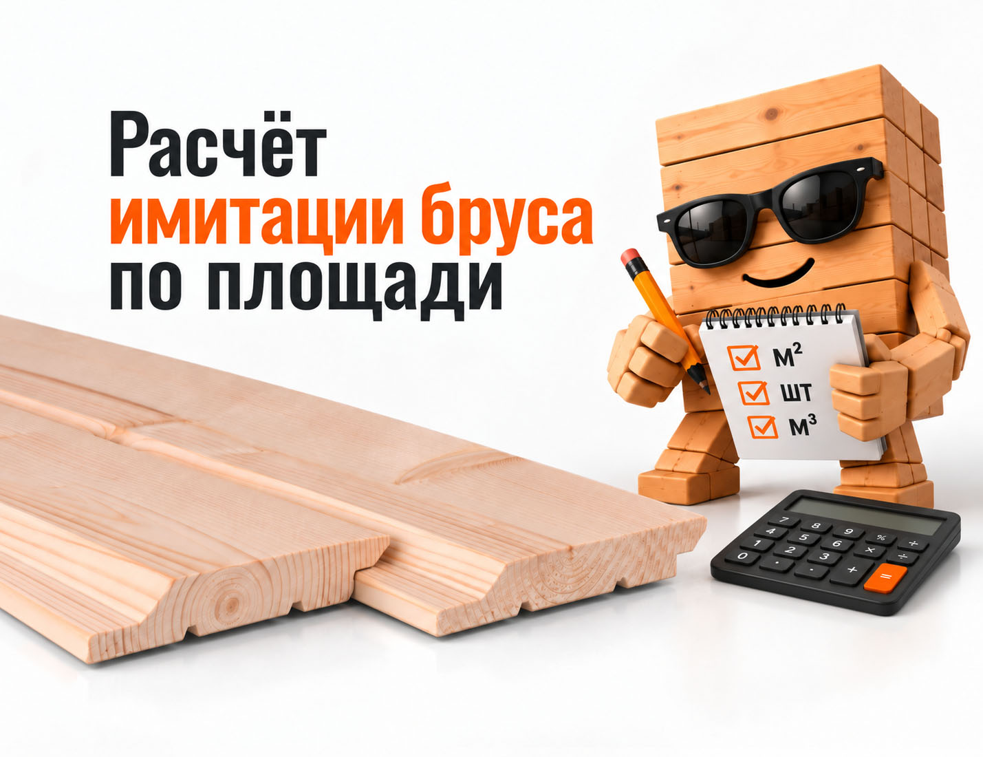 Расчёт имитации бруса по площади