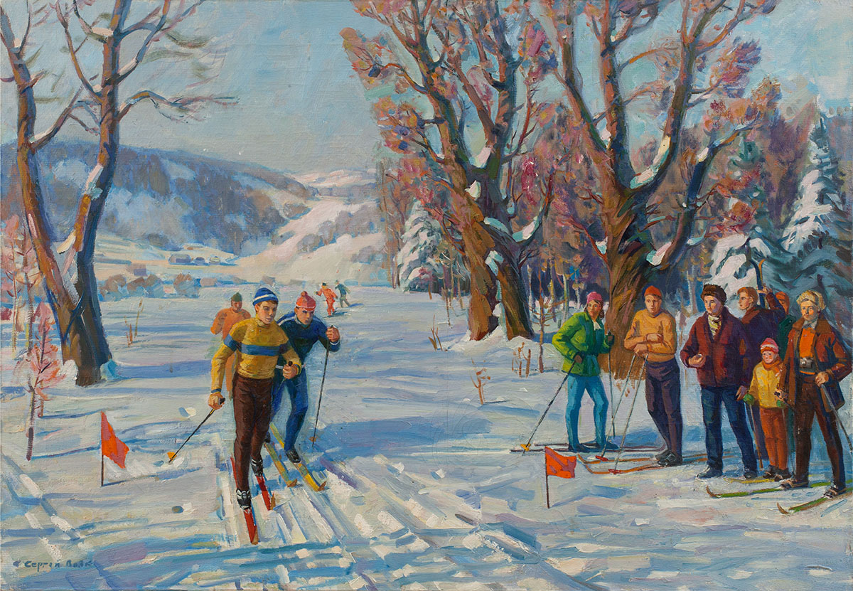 Картины художника Александра Моравова «зимний спорт»