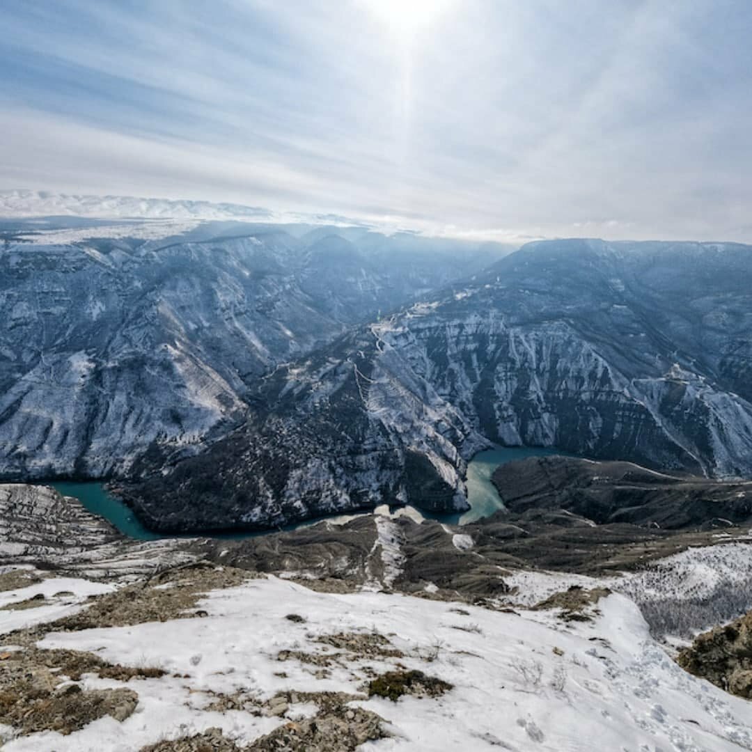 Сулакский каньон в Дагестане зимой