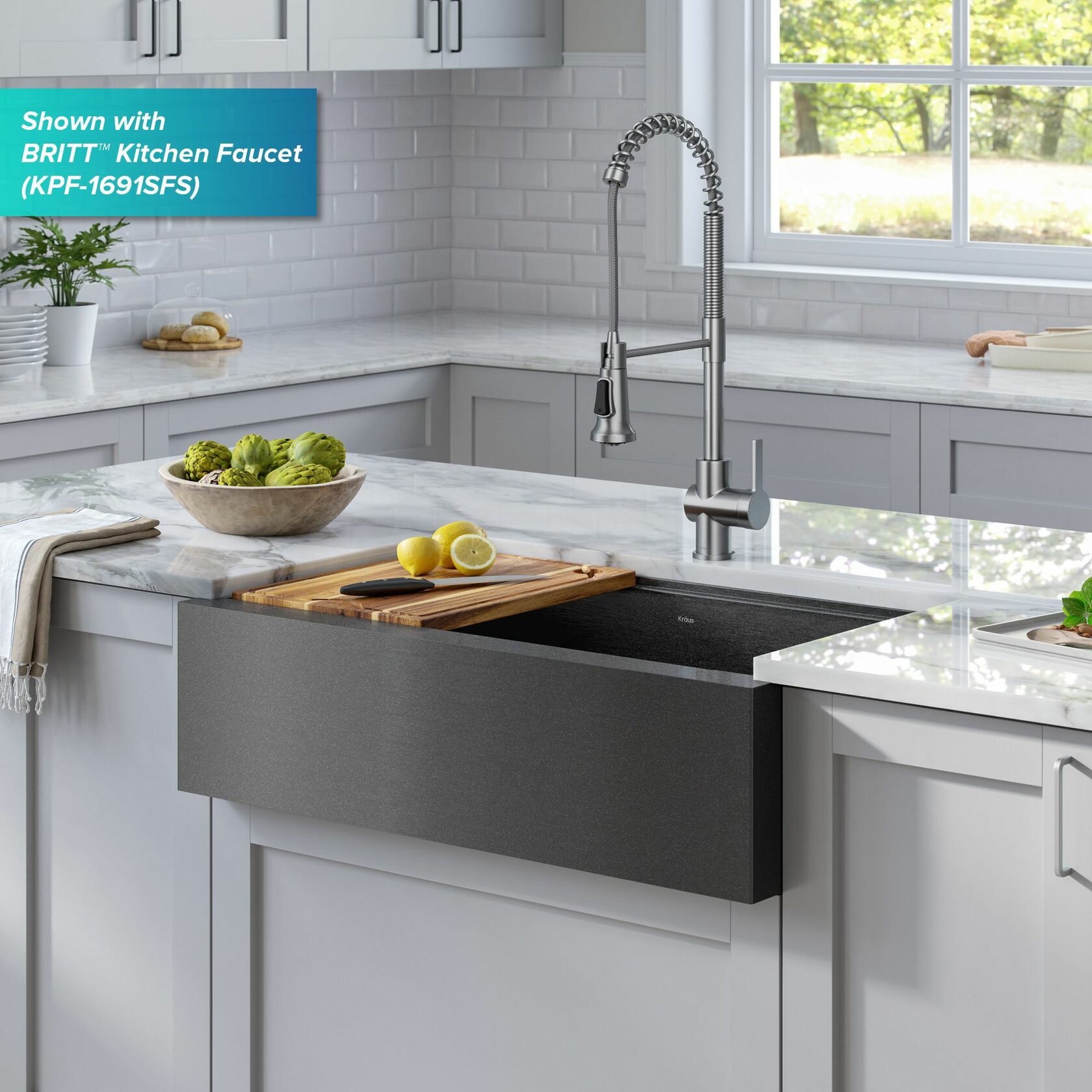 Кухонна мийка Kraus KWF410-33/PGM - изображение 2