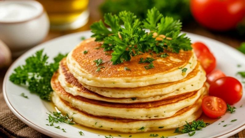 Творожные оладьи с зеленью