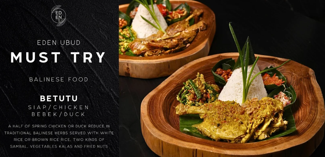 Бебек Бетуту — традиционная балийская утка, томленая в банановых листьях со специями