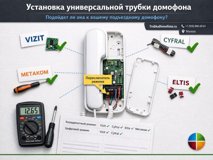 Установка универсальной трубки домофона — подходит ли она к вашему подъездному домофону