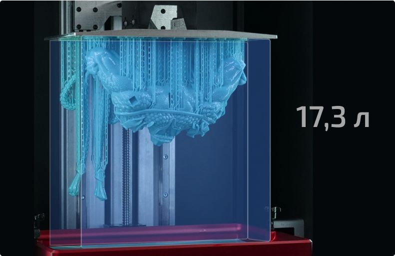 Область построения 3D-принтера REX 6K MONO