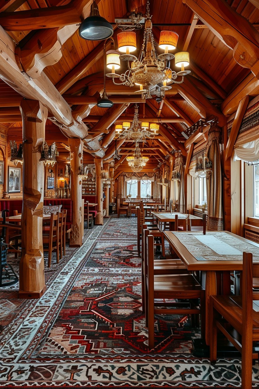 Красивый дизайн русского ресторана