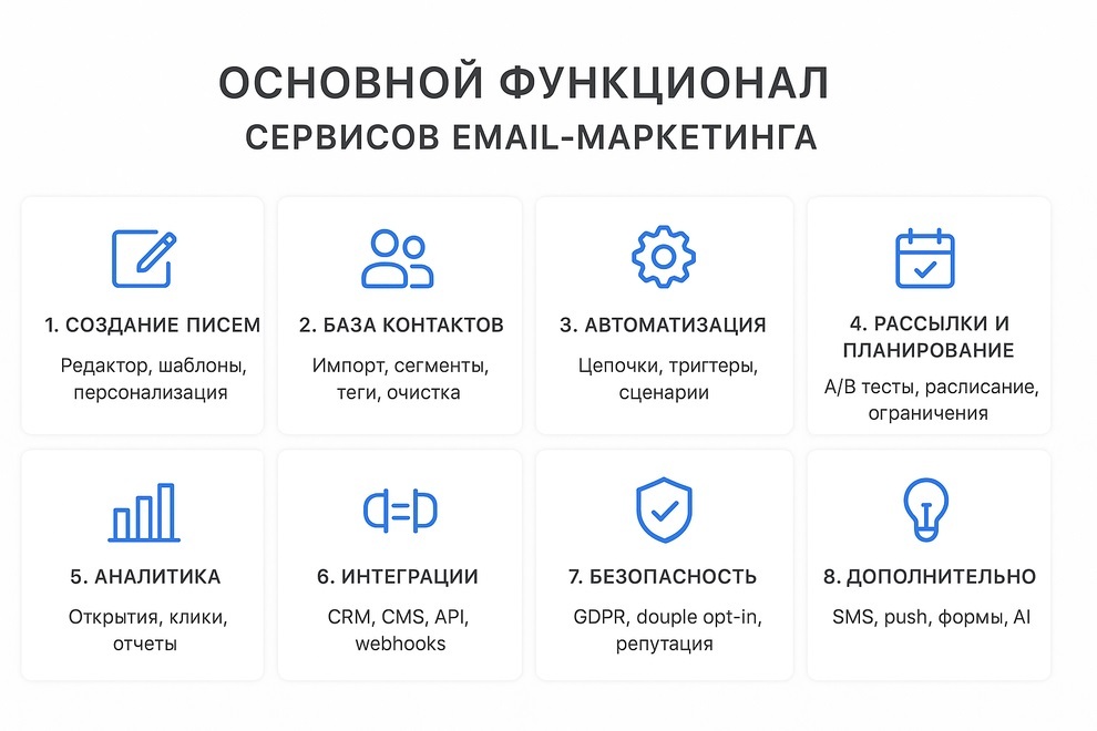 Что умеют сервисы рассылок