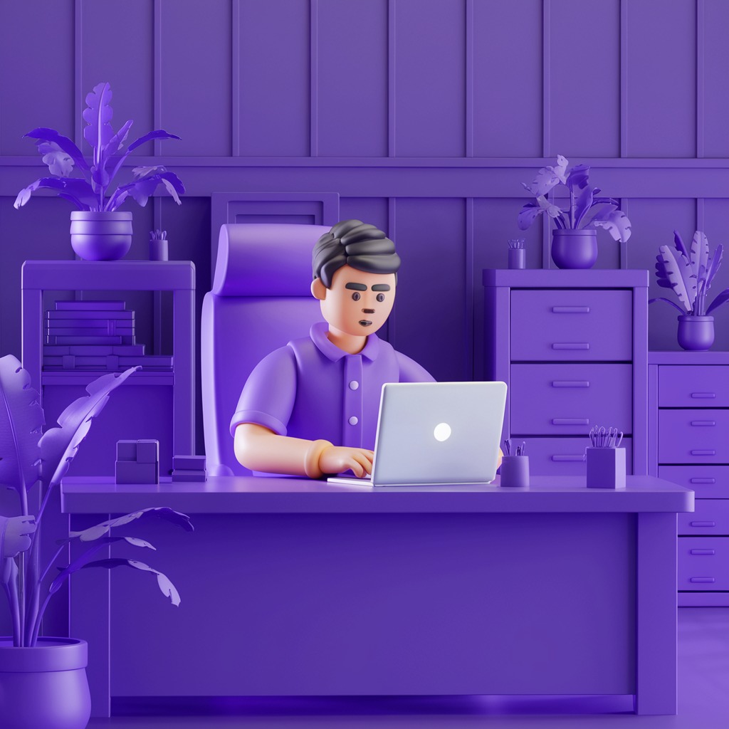 Человек за ноутбуком