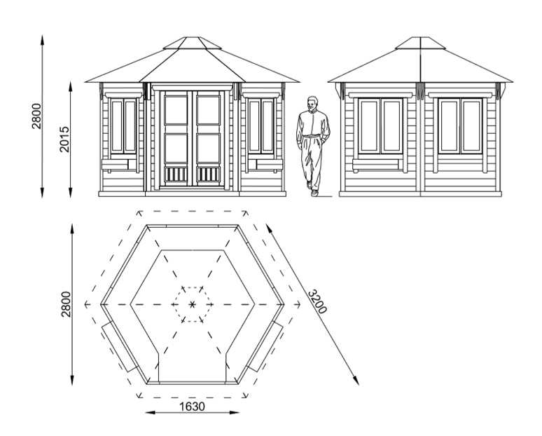 Проект шестиугольной беседки