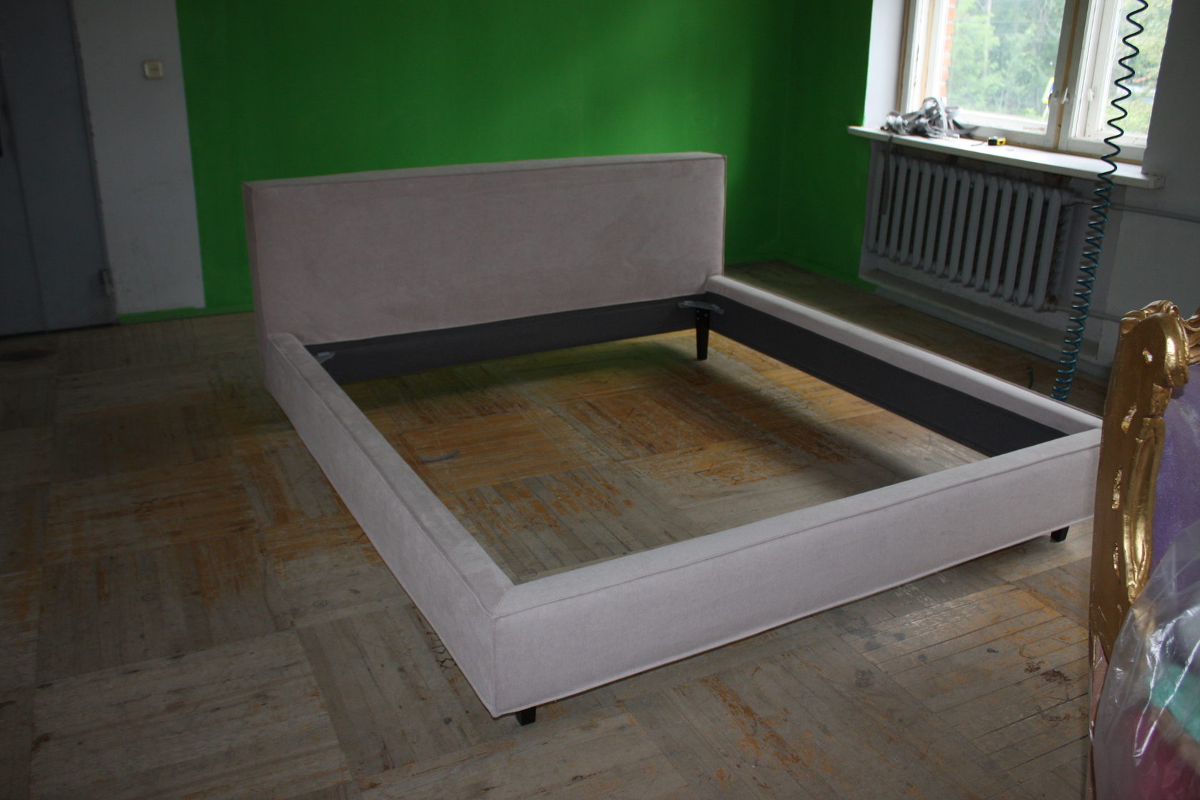 Gray bed