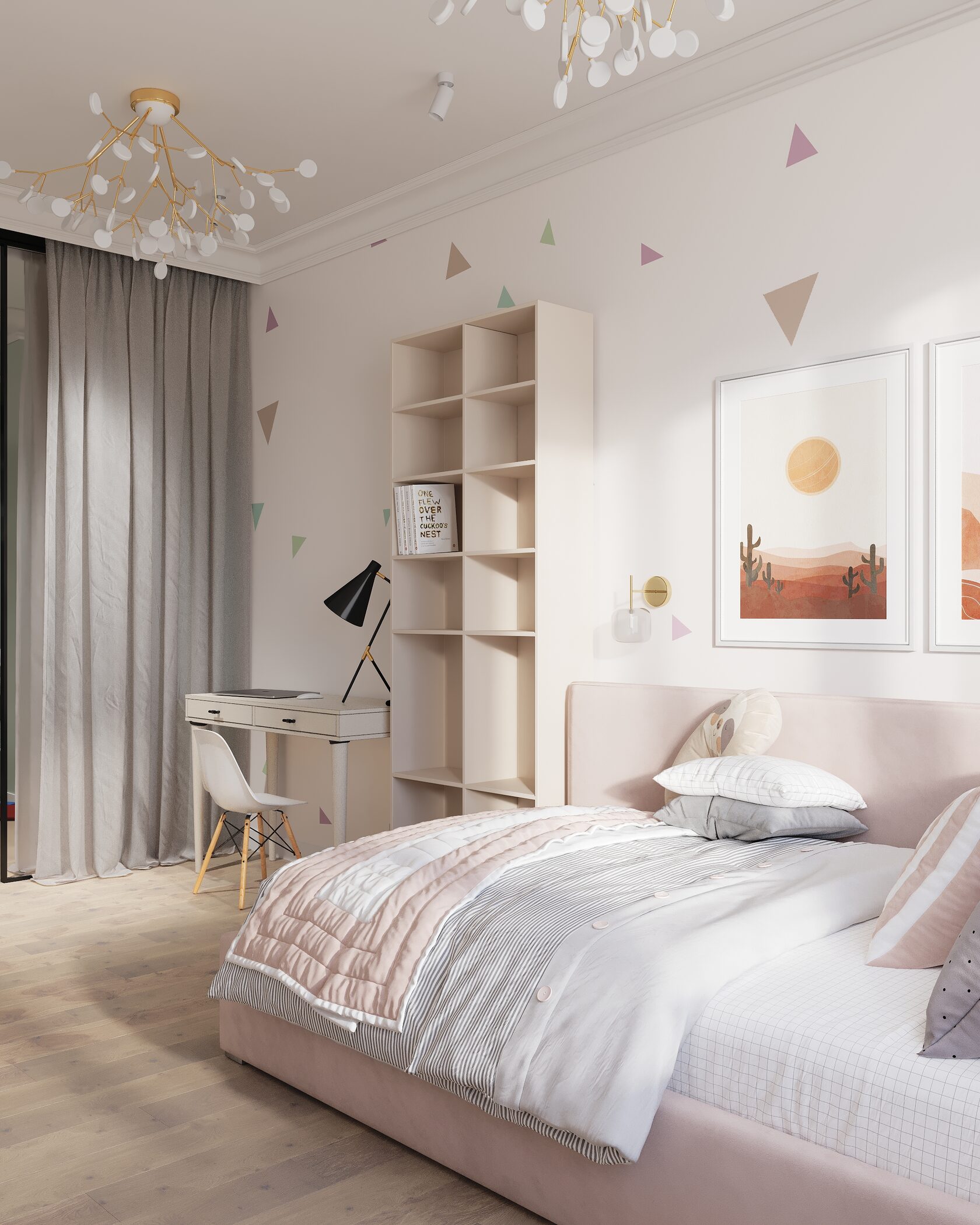 Детская для дочки девочки кровать розовая мягкая