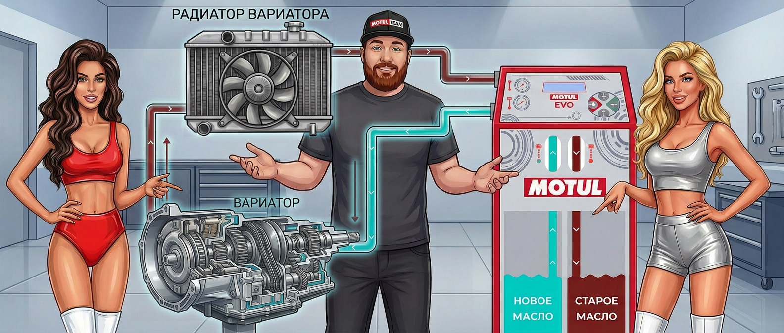 Замена масла в вариаторе Motul Команда