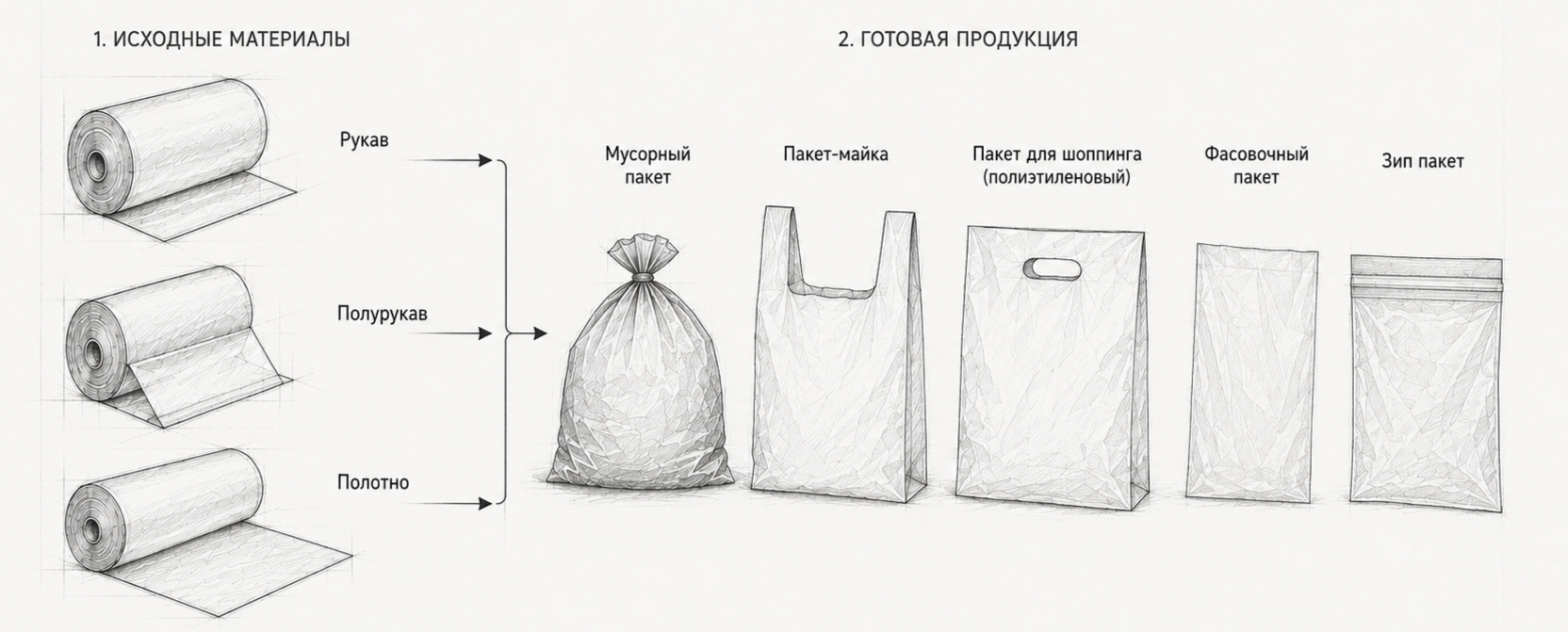 Схема линии пакетоделания