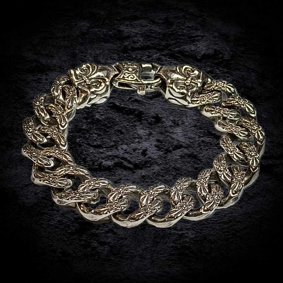 мужской брутальный браслет, массивный серебряный браслет, мужской браслет.