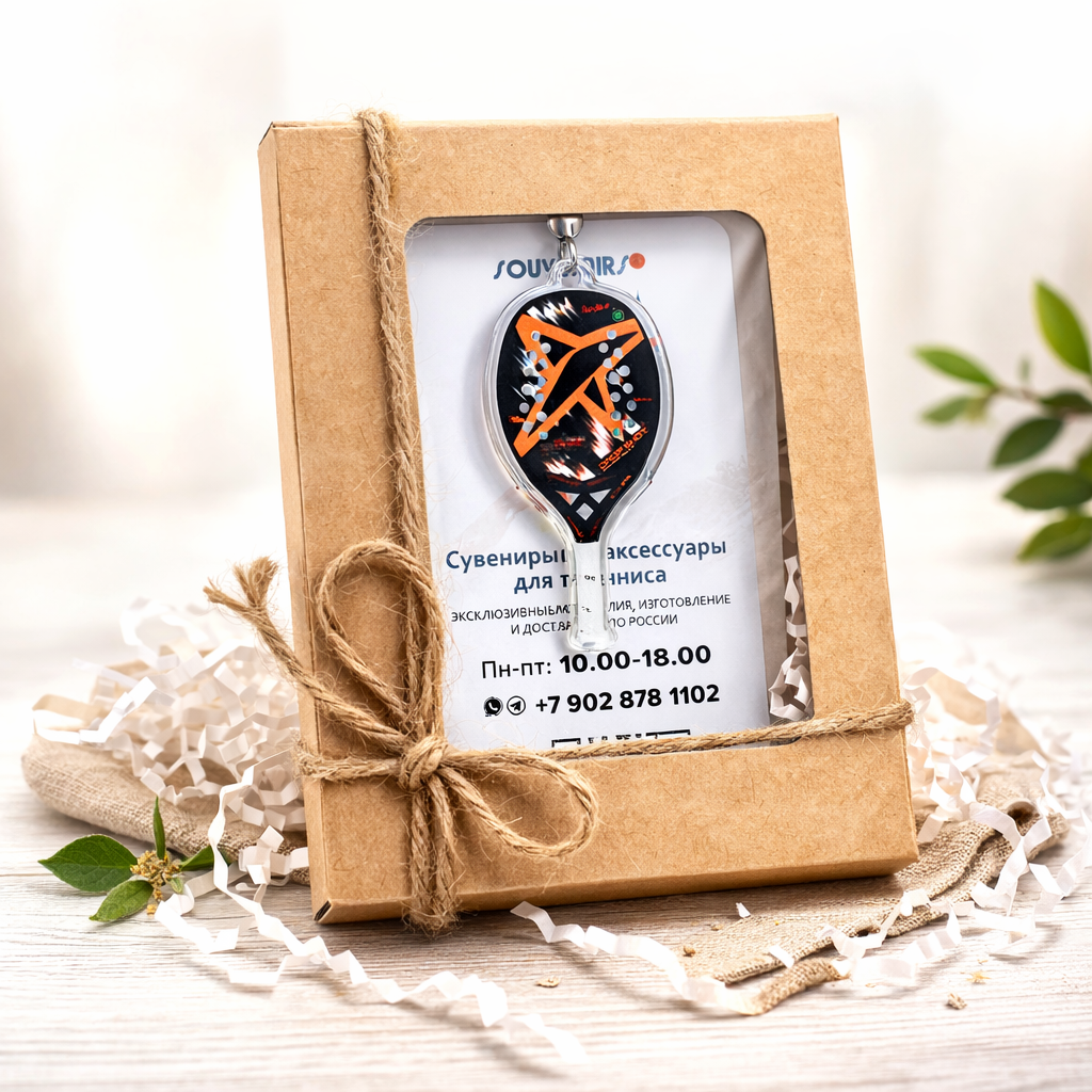 брелок ракетка пляжный теннис арт. 022, высота 55 мм