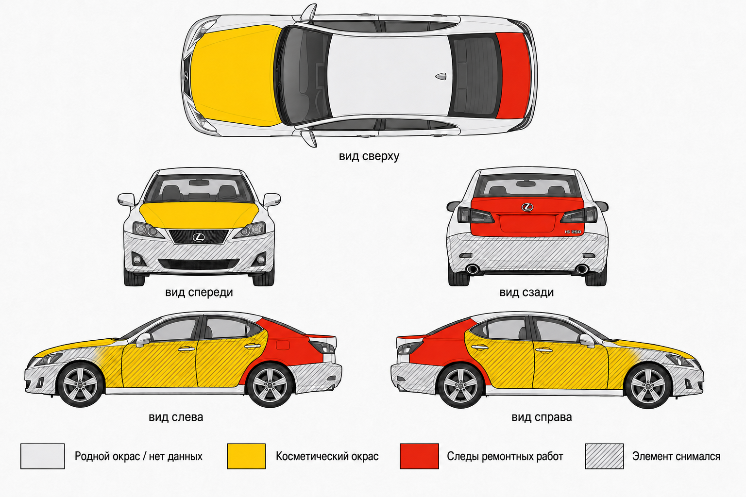 Карта ЛКП Lexus IS