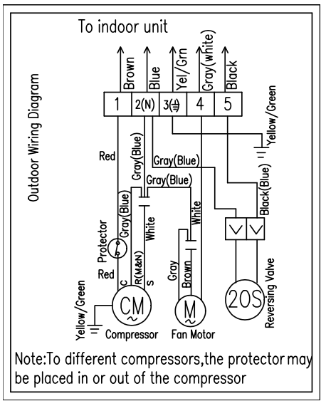 Схема подключения внешнего блока Dahatsu DHP/DHV