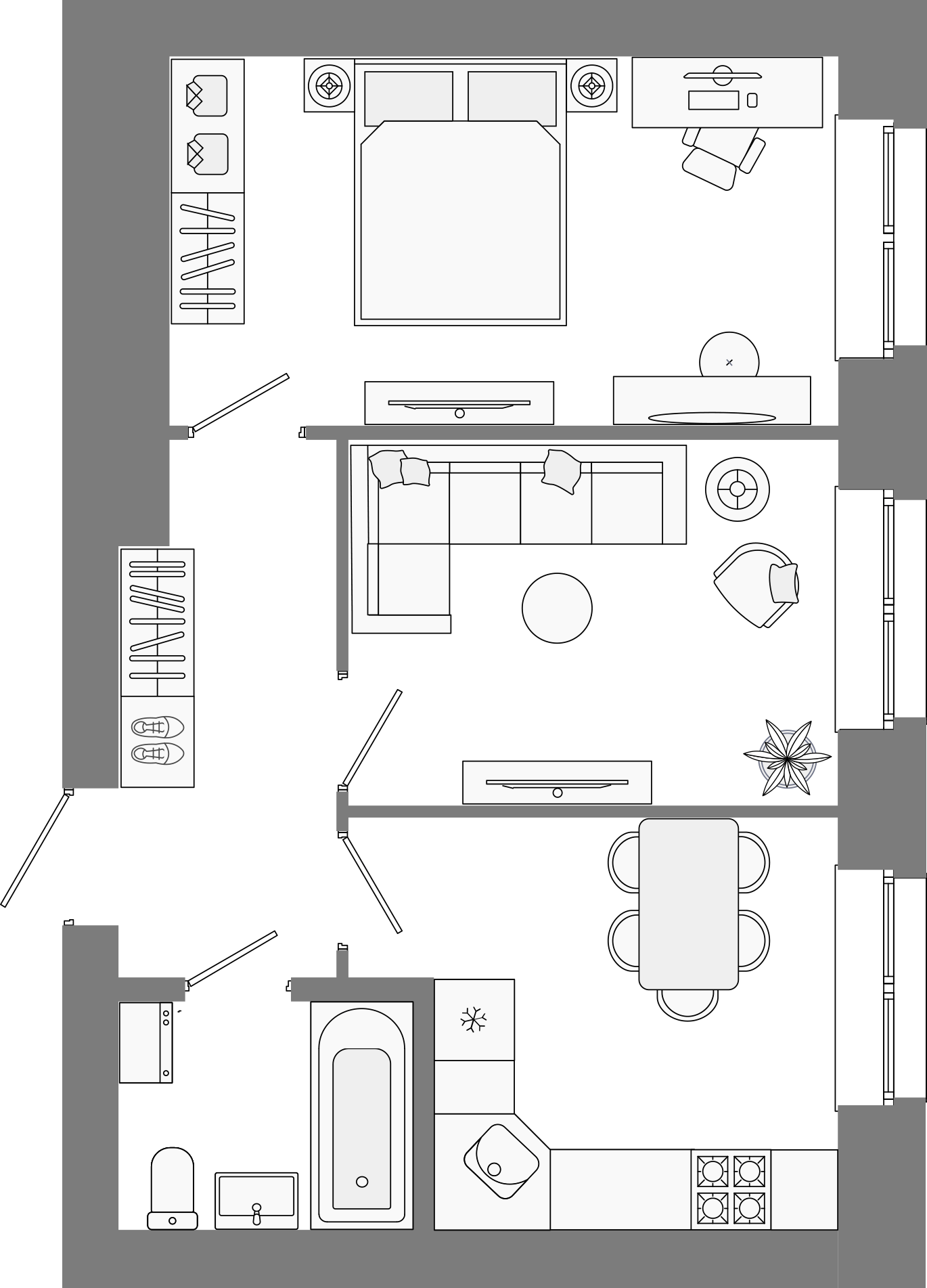 Планировка 2-комнатной квартиры 44,37 м²